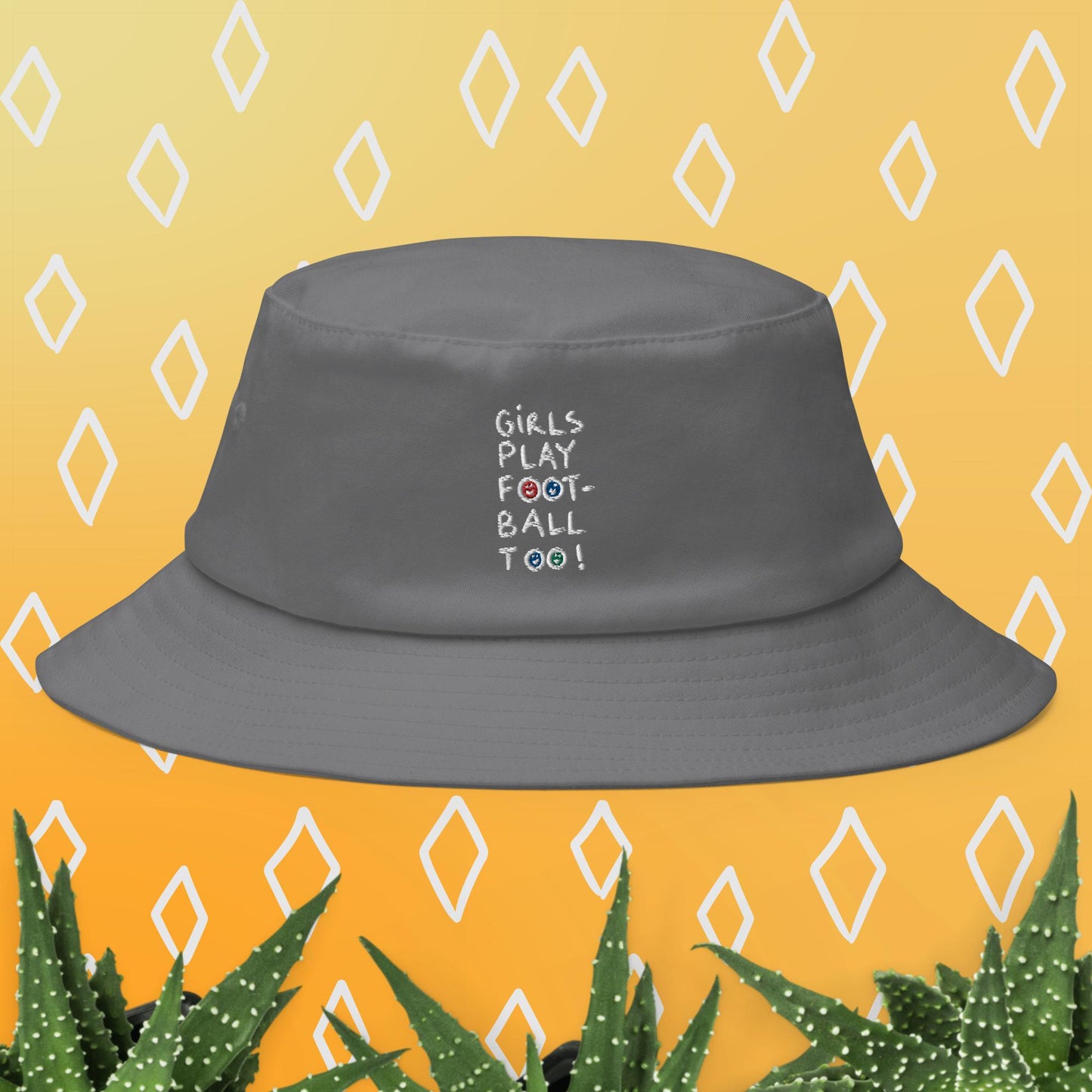 Girls Play Football Too Bucket Hat