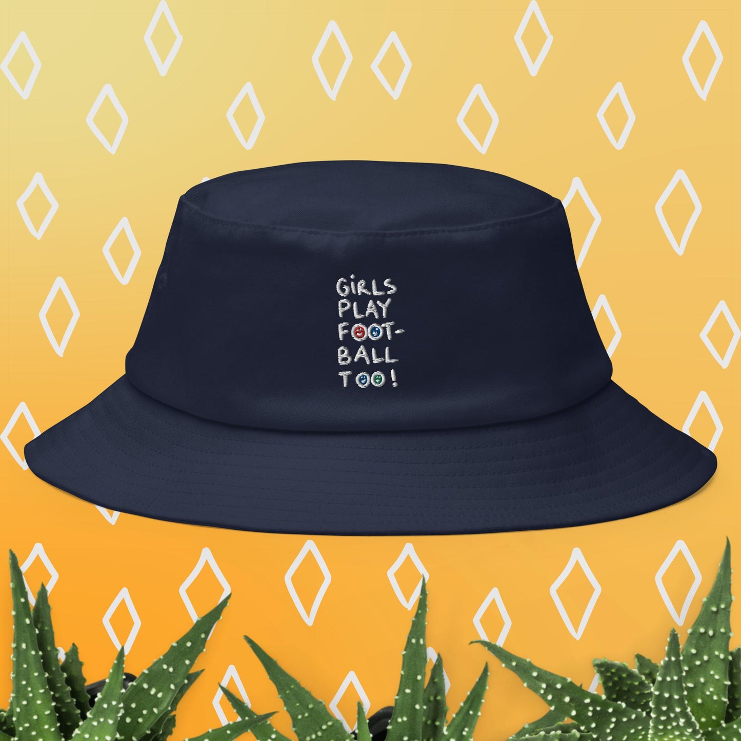 Girls Play Football Too Bucket Hat