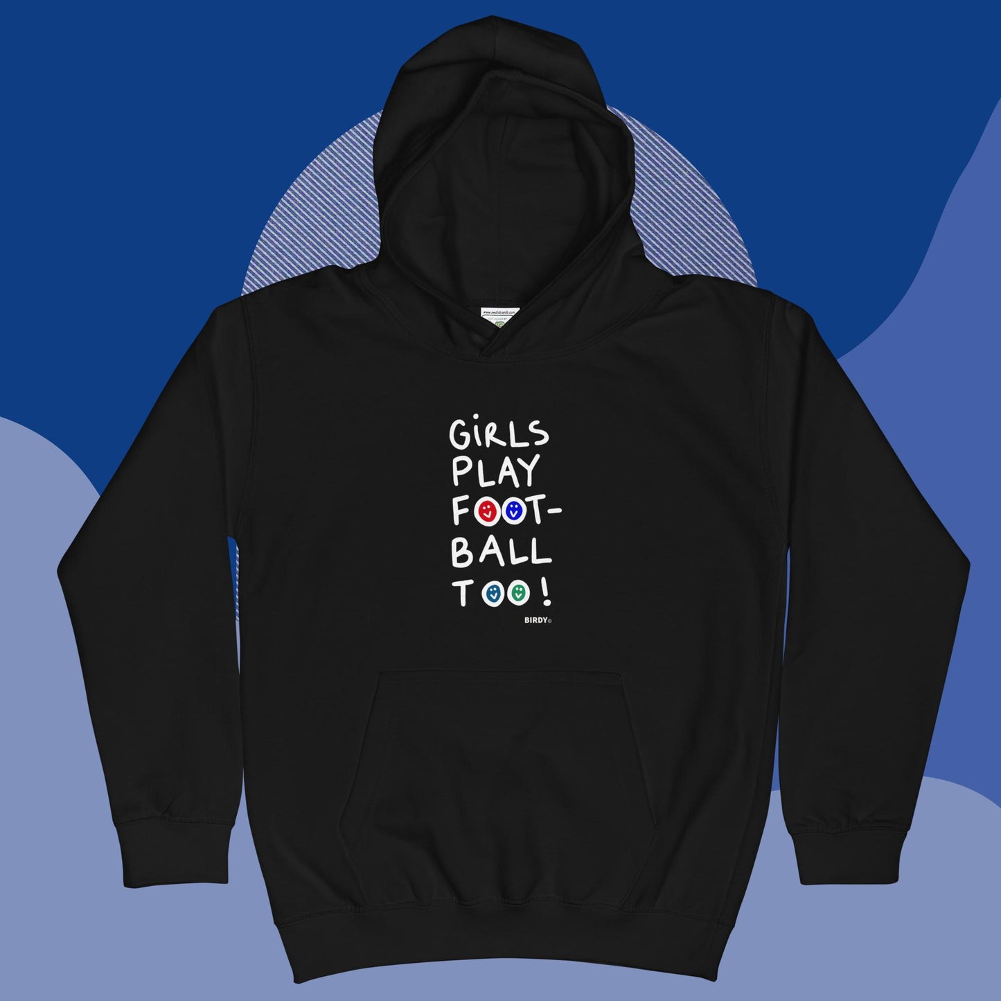 Girls Play Football Too Kids Hoodie